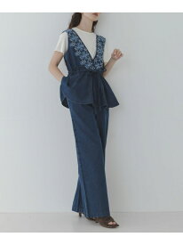 クロス刺繍ペプラムサロペット Sonny Label サニーレーベル オールインワン・オーバーオール オールインワン・つなぎ ブルー【先行予約】*【送料無料】[Rakuten Fashion]