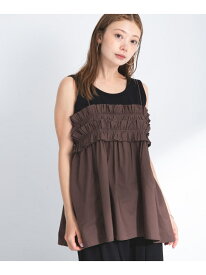 【SALE／50%OFF】コットンフリルキャミソール Sonny Label サニーレーベル トップス キャミソール ブラウン ブラック【RBA_E】[Rakuten Fashion]