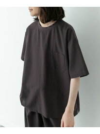 接触冷感リネン混ショートスリーブTシャツ Sonny Label サニーレーベル トップス カットソー・Tシャツ グレー ブラック[Rakuten Fashion]