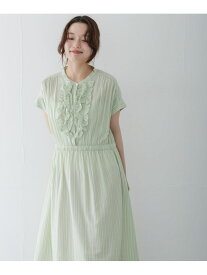 ドビーストライプフリルシャツワンピース Sonny Label サニーレーベル ワンピース・ドレス ワンピース ブルー グレー グリーン【送料無料】[Rakuten Fashion]