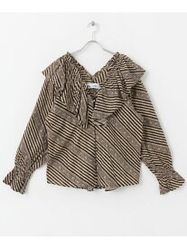 【SALE／20%OFF】sara mallika コットンストライプエスニックプリントブラウス Sonny Label サニーレーベル トップス シャツ・ブラウス ブラック パープル【RBA_E】【送料無料】[Rakuten Fashion]