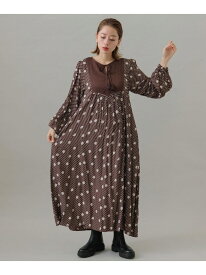 【SALE／40%OFF】フラワーMIXサテンドットワンピース Sonny Label サニーレーベル ワンピース・ドレス ワンピース ブラック ブラウン【RBA_E】【送料無料】[Rakuten Fashion]