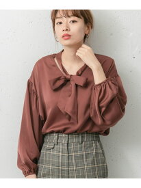 【SALE／70%OFF】2WAYスタンドカラーボウタイブラウス Sonny Label サニーレーベル トップス シャツ・ブラウス グレー ブラウン【RBA_E】[Rakuten Fashion]