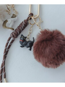CAT AND FAKEFUR CHARM Sonny Label �T�j�[���[�x�� �t�@�b�V�����G�� �`���[���E�L�[�`�F�[�� �x�[�W�� �u���E��[Rakuten Fashion]