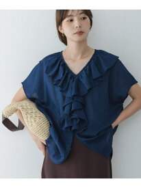 シアーデニムラッフルフリルブラウス Sonny Label サニーレーベル トップス シャツ・ブラウス ブルー【送料無料】[Rakuten Fashion]