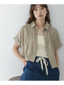 リネン混クロップドドルマンシャツ Sonny Label サニーレーベル トップス シャツ・ブラウス ネイビー ホワイト ベージュ【送料無料】[Rakuten Fashion]