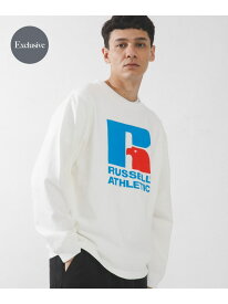 『別注』RUSSELL ATHLETIC×SonnyLabel プリントヘビージャージーロングTシャツ Sonny Label サニーレーベル トップス カットソー・Tシャツ グレー ホワイト【送料無料】[Rakuten Fashion]
