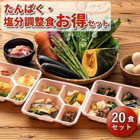 選べる たんぱく・塩分調整食20食セット 20食分 20食 冷凍弁当 冷凍 宅配弁当 減塩 低たんぱく 食品 弁当 惣菜 おかず おかずのみ 詰め合わせ セット 介護食 栄養食 時短調理 時短 簡単 おすすめ 自宅療養 健康直球便 食事療法食 国内製造 朝食 昼食 夕食