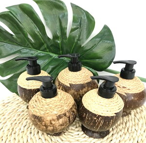 5のつく日はポイント10倍!!ココナッツの殻を使ったソープディスペンサー♪ハンドソープの詰め替えに最適!アジアン雑貨 ハンドメイド