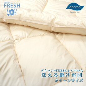 インビスタ ダクロン(R) FRESH 4穴 中わた 洗える掛け布団 クイーンロングサイズ 210×210cm 【D-6-q】（ダニやホコリが通りにくい布団 喘息 ぜんそく 防ダニ ダクロン 掛布団 ウォッシャブル）