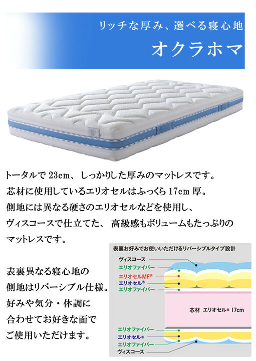 楽天市場】マニフレックス マットレス オクラホマ ダブル 高反発 