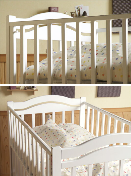 楽天市場】日本製 ベビーベッド 「アリス WH（ホワイト）【B品  