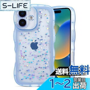 【送料無料】QLTYPRI iPhone 16 用 ケース クリア TPU カバー ウェーブ おしゃれ 韓国 可愛い グリッター 透明 軽量 耐衝撃 滑り止め スマホケース ワイヤレス充電対応 ストラップホール付き アイ