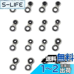 【送料無料】YFFSFDC釣り竿 ロッドガイド ステンレス釣り竿交換 修理キットパイプサイズ 1.0mm~3.0mm 16個セット
