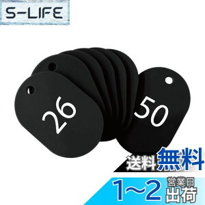 【送料無料】オープン工業 番号札 小判札 荷札 整理券 小 黒 25枚 26-50番 セット BF-71-BK