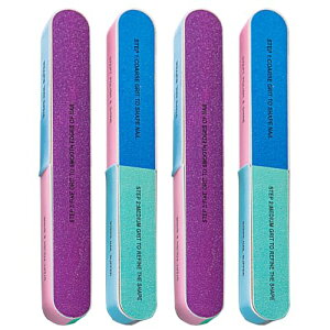 【送料無料】5WYOUKE 爪やすり 爪磨き 【7-in-1粒度違い ネイル整えから艶出しまで】 ネイルファイル 七面タイプ ネイルバッファー つや出し つめやすり つめみがき スポンジファイル (4本セッ