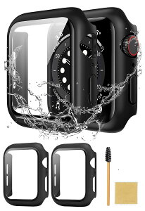 �y���������zGlass Labo �y 3��+ �������2�i�Z�b�g �z New �t�����g�K���X+�P�[�X ��̌^ For Apple Watch 44mm 40mm �Ή� �݊��� �����K���X �ی�J�o�[ ��̌^ For �A�b�v���E�H�b�`�P�[�X Series 6/SE/5/4 