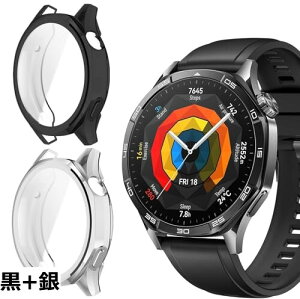 �y���������zAnkersaila�y2������z�Ή� Huawei Watch GT5 46mm �P�[�X �J�o�[ TPU �S�ʕی� �J�o�[ �y�� �ϏՌ��� �C�菝�h�~ �����ߗ� �E���ȒP (����+����)