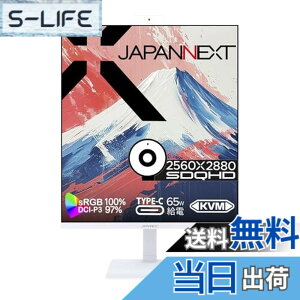 �y���������zJAPANNEXT 27.6�C���` IPS�p�l������ SDQHD(2560x2880)�𑜓x �c���t�����j�^�[ JN-IPS276SDQHD-HSPC6-CMS HDMI DP USB Type-C(�ő�65W���d) HDR sRGB:100% DCI-P3:97% Web�J����/�}�C�N���� �A�X�y�N�g�� 16:18 PBP/
