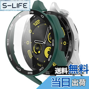 �y���������zINIAYOH For HUAWEI WATCH GT 4 46mm �J�o�[ �t�@�[�E�F WATCH GT 4 46mm �ی�P�[�X �����K���X�t�B����+���ϏՌ�PC�t���[�� ���˒ጸ �w��h�~ �y�ʃX�����݌v �F�F�O���[���A�T�C�Y�FGT 5 46mm