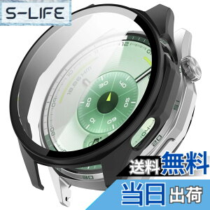 �y���������zBUITFOU For HUAWEI WATCH GT 6 46mm �J�o�[ HUAWEI(�t�@�[�E�F�C) WATCH GT 6 46mm �P�[�X �Ή� �����^ PC+�K���X�f�� ��̌^ �S�ʕی� �����^ �����ȒP �ϏՌ� �����ߗ� �w��h�~ ���h�~ �F�F�u��