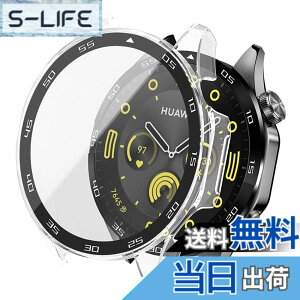 �y���������zJXRICH �Ή� HUAWEI WATCH GT4 �P�[�X �Ή� 46mm �y�� PC+�����K���X �t�@�[�E�F�CGT4 �p �ی�J�o�[ �����x �����ȒP �ϏՌ� �S�ʕی� WATCH GT 4�J�o�[ 46mm �J�o�[ �Ή� �F�F�N���A�A�T�C�Y