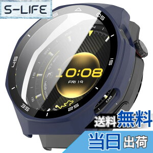 �y���������zBUITFOU For HUAWEI WATCH GT 6 Pro 46mm �J�o�[ HUAWEI(�t�@�[�E�F�C) WATCH GT 6 Pro 46mm �P�[�X �Ή� �����^ PC+�K���X�f�� ��̌^ �S�ʕی� �����ȒP �ϏՌ� �����ߗ� �w��h�~ ���h�~�i�u���b�N