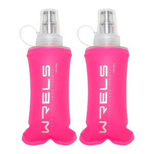 【送料無料】ソフトフラスク ハイドレーション ランニング ボトル 水筒 150ml/250ml/500ml 折りたたみ 防塵キャップ付き 軽量 トララン マラソン ハイキング 登山 色:ピンク