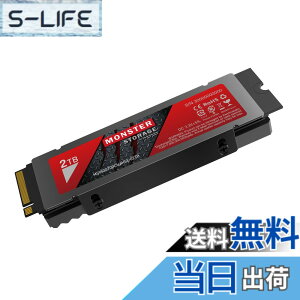 �y���������zMonster Storage NVMe SSD PCIe Gen 4x4 PS5�m�F�ς� M.2 Type 2280 ���� SSD 3D TLC �������K�i ���[�J�[5�N �T�C�Y�F2TB