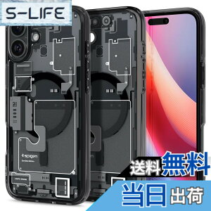�y���������zSpigen iPhone 16 Plus �P�[�X �N���A MagSafe�Ή� �ϏՌ� �X�g���b�v�z�[�� ���ϖh�~ �o���p�[ �ČRMIL�K�i �E���g���E�n�C�u���b�h�E�}�O�t�B�b�g ACS08078 (�[���E����)