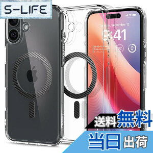 �y���������zSpigen iPhone 16 Plus �P�[�X �N���A MagSafe�Ή� �ϏՌ� �X�g���b�v�z�[�� ���ϖh�~ �o���p�[ �ČRMIL�K�i �E���g���E�n�C�u���b�h�E�}�O�t�B�b�g ACS08077 (�J�[�{���E�t�@�C�o�[)