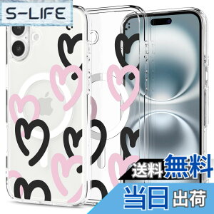 �y���������zSpigen iPhone 16 �P�[�X �N���A MagSafe�Ή� �ϏՌ� �X�g���b�v�z�[�� ���ϖh�~ �o���p�[ �ČRMIL�K�i �E���g���E�n�C�u���b�h�E�}�O�t�B�b�g ACS08278 (�n�[�g�E�u���b�N�E�s���N)