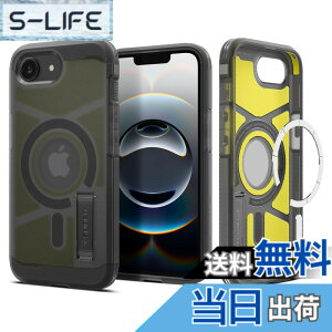 �y���������zSpigen iPhone 16e �P�[�X �yMagSafe�z�A�N�Z�T���[�Ή� �}�O�l�b�g���� �X�^���h ��� �}�b�g �ϏՌ� �ČRMIL�K�i �^�t�E�A�[�}�[�iAI�j�E�}�O�t�B�b�g ACS09138 (�t���X�g�E�u���b�N)