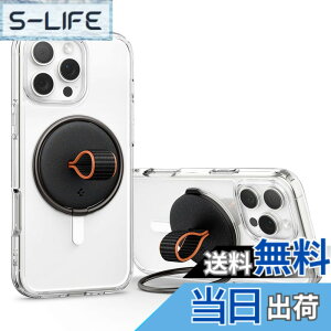 �y���������zSpigen MagSafe �Ή� �X�}�z�����O �L�b�N�X�^���h �O���b�v iPhone 16/15/14/13/12�V���[�Y �Ή� �}�O�l�b�g�� �����h�~ �p�x���� OM104 AMP08552 (�u���b�N)