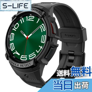 �y���������zSpigen Galaxy Watch 6 Classic 47mm �o���h ��̌^ �P�[�X �ϏՌ� PC TPU ��d�\�� �X�|�[�c�o���h ���� �Ռ� �z�� �ϋv�� ���h�~ ���M�b�h�E�A�[�}�[�E�v�� ACS06488 (�u���b�N)