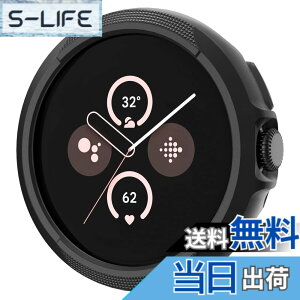 �y���������zSpigen Google Pixel Watch 3 45mm �P�[�X ���� �Ռ��z�� �ȒP�Ȏ��t�� �V���v�� �X���� �y�� ���菝 �h�~ �ی�J�o�[ ���L�b�h�E�G�A ACS07598 (�}�b�g�E�u���b�N)