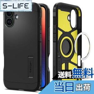 �y���������zSpigen iPhone 16 Plus �P�[�X MagSafe�Ή� �ϏՌ� �}�b�g 2�d�\�� �ČRMIL�K�i �^�t�E�A�[�}�[�iAI�j�E�}�O�t�B�b�g ACS08085 (�u���b�N)