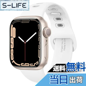 �y���������zSpigen Apple Watch �o���h 42/41/40mm �y Apple Watch 10 / 9 / 8 / 7 / SE2 / SE / 6 / 5 / 4 �Ή� �z ���������\ �ȒP���� ���ɂ₳���� �\�t�g�V���R�� �V���R���E�t�B�b�g 061MP25407 (�z���C�g)