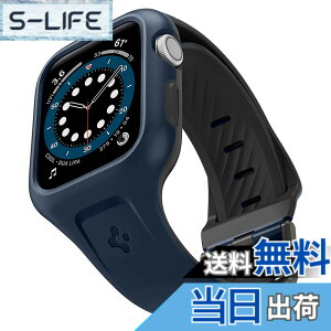 �y���������zSpigen Apple Watch �o���h 44mm �y Apple Watch SE2 / SE / 6 / 5 / 4 �Ή� �z ��̌^ ���������\ �V���R�� �X�|�[�c�o���h ���L�b�h�E�G�A�[�E�v�� (�u���[)