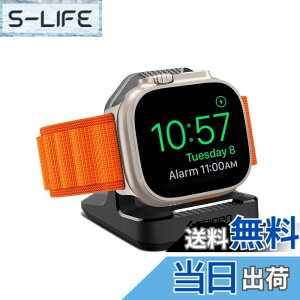 �y���������zSpigen Apple Watch �[�d�X�^���h Apple Watch Ultra 2/1, Apple Watch 10/9/8/SE2/7/6/SE/5/4 ����~�ߕt�� �ϋv�� TPU AMP05764 (�u���b�N)