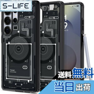 �y���������zSpigen Galaxy S25 Ultra �P�[�X Magfit�Ή� �N���A �X�g���b�v�z�[�� �ČRMIL�K�i �E���g���E�n�C�u���b�h�E�}�O�t�B�b�g ACS08957 (�[���E�����E�u���b�N)