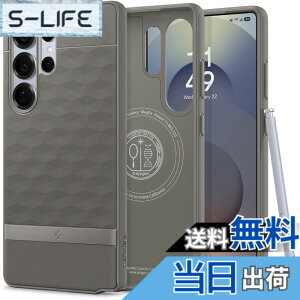 �y���������zSpigen Galaxy S25 Ultra �P�[�X Magfit�Ή� ���̃n�j�J���p�^�[�� �ϏՌ� �O���b�v �p�����b�N�X�E�}�O�t�B�b�g ACS09055 (�A�b�V���E�O���C)