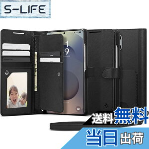 �y���������zSpigen Galaxy S25 Ultra �P�[�X �蒠�^ �ϏՌ� �ČRMIL�K�i�擾 ���X�g���b�v�t�� �J�[�h���[ �σL�Y �����v �Ռ��z�� �E�H���b�gS ACS09124 (�u���b�N)