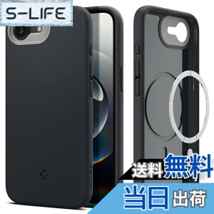 �y���������zSpigen �y�n��18�N�̋Z�p�́z iPhone 16e �P�[�X MagSafe�A�N�Z�T���[�Ή� �}�O�l�b�g���� �X�g���b�v�z�[�� �ČRMIL�K�i �i�m�|�b�v�E�}�O�t�B�b�g ACS09155 (�u���b�N�E�Z�T�~)