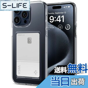 �y���������zSpigen �y�n��18�N�̋Z�p�́z iPhone 15 Pro Max �P�[�X �J�[�h���[ �N���A �ČRMIL�K�i ���^ �N���X�^���E�X���b�g ACS06587 (�N���X�^���E�N���A)