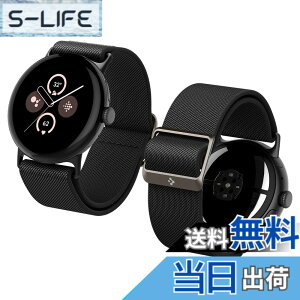 �y���������z[Spigen] Google Pixel Watch 3 45mm �o���h �\�����[�v �X�|�[�c �����\ �t�@�u���b�N ��̌^ �y�� ���� �_�� �Ή� �o���h�r���v ���v�o���h ���C�g�E�t�B�b�g (�u���b�N)
