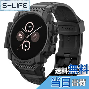 �y���������z[Spigen] Google Pixel Watch 3 45mm ��̌^�o���h �P�[�X �ϏՌ� TPU �J�o�[ �X�|�[�c�o���h ���� �Ռ��z�� �ϋv�� ���h�~ ���M�b�h�E�A�[�}�[�E�v�� ACS07599 (�}�b�g�E�u���b�N)