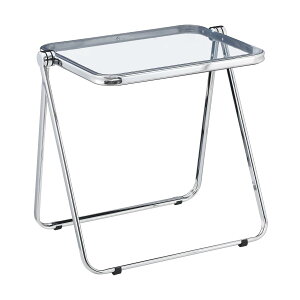 【送料無料】KAIHAOWIN 折りたたみテーブル クリア 50x64x70cm 透明テーブル フォールディングテーブル 折り畳みデスク テーブル コンパクト 角が丸い 折り畳み 机 軽量 北欧 インテリア クリア