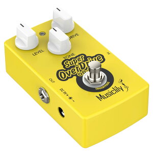 【送料無料】Musiclily Pro Super Overdrive ギターエフェクター DC 9V アダプター電源 エレキギター/ベース用トゥルーバイパス、スーパーオーバードライブ