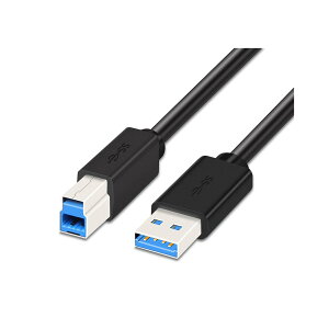 【送料無料】USB 3.0 ケーブル プリンターケーブル 1.8m タイプAオス タイプBオス 5Gbps 高速転送 動作安定 スキャナー/サーバー/外付けHDD/外付けSDD/プリンターなど対応 ブラック